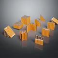 modern cardboard pixel cardboard voxel cardboard 3d model