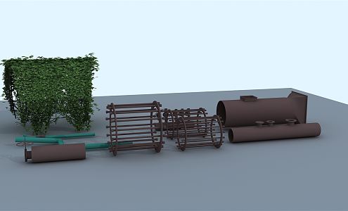 modern pipeline pipe 3d model