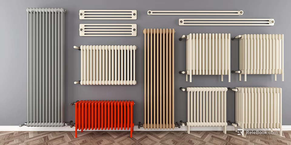 Various Types of Radiators in Multiple Colors and Modern Designs for Home Heating 3d model 