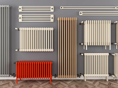 Various Types of Radiators in Multiple Colors and Modern Designs for Home Heating 3d model