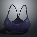 Comfortable Dark Blue Sports Bra With Crisscross Straps And Metal Clasps For Everyday Use
