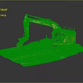 Yellow Crawler Excavator With Digging Bucket On Platform Surrounded By Green Cones 3d model