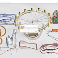 Colorful Amusement Rides Collection Featuring Ferris Wheel Roller Coaster Tracks Carousel And Climbing Frames