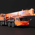 Orange KATO Heavy Duty Crane Truck With Large Boom And Multiple Wheels