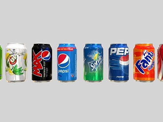 Modern Drink Pepsi Sprite Fanta Coca-Cola Soda Can 3d model