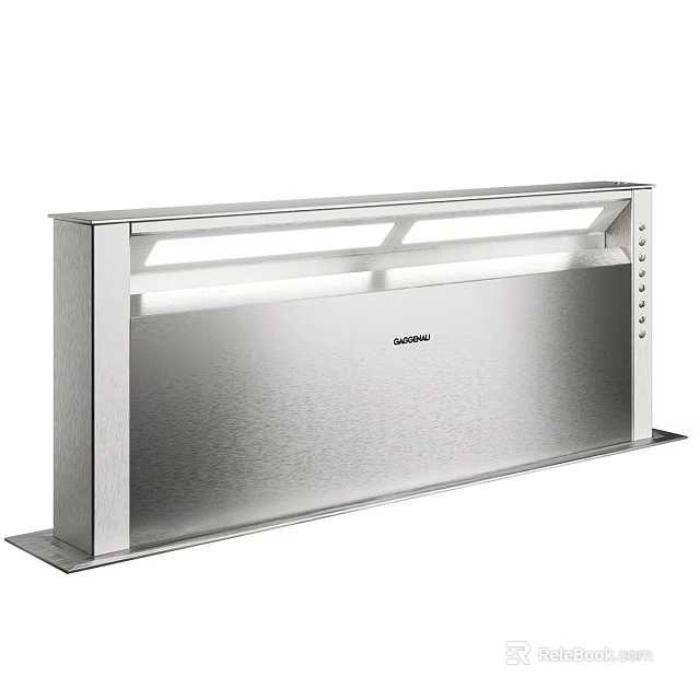Sleek Grundig Kitchen Hood With Stainless Steel Body And LED Lights Design 3d model 
