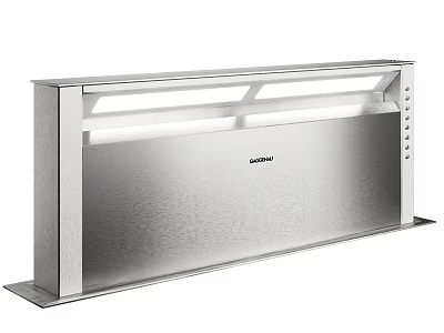 Sleek Grundig Kitchen Hood With Stainless Steel Body And LED Lights Design 3d model