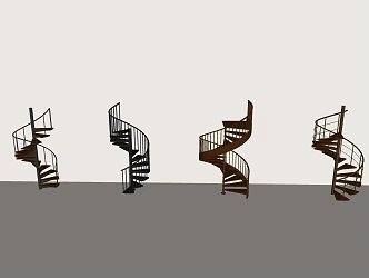 modern revolving staircase 3d model
