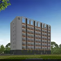 Aerial Planning Of Modern Multistory Building With Green Space Trees And Residential Environment