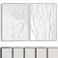 Modern White Textured Frames With Folded Design Two Panel Wall Art Decor 3d model