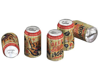 Lager Beer Cans Featuring Stylish Vibrant Label Design And Artistic Graphics 3d model