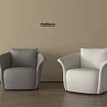 Modern Gray and Beige Single Sofa with Fabric Upholstery and Armrest for Living Room