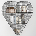 Modern Wall Storage Rack Heart Shape Decorative Rack 3d model