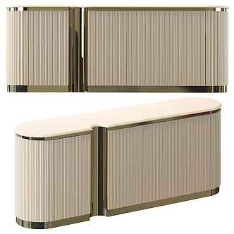 Modern Light Luxury Side Cabinet 3d model