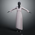 Elegant Striped Long Sleeve V Neck Maxi Dress For Women