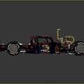 Colorful Graffiti Race Car With Exposed Engine Large Tires And Chassis