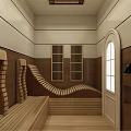 Modern Sauna Interior Design With Wooden Panels Heater And Comfortable Benches