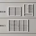 Modern Sliding Windows and Sliding Doors with Glass Panels and Frame Structure 3d model