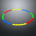 Colorful Segmented Hula Hoop With Red Yellow Blue Green Parts For Home Fitness