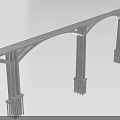 Elevated Road Bridge Infrastructure With Concrete Support Pillars And Modern Design 3d model