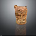 Leopard Head Sculpture With Terracotta Material Handcrafted Spotted Pattern And Decorative Design