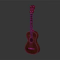 Brown Wooden Ukulele Musical Instrument with Natural Grain and Acoustic Design
