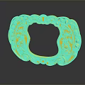 Golden Decorative Ornament With Intricate Carvings Detailed Patterns And Circular Design