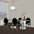 Modern Dining Table and Chair Combination Dining Table and Chair 3d model