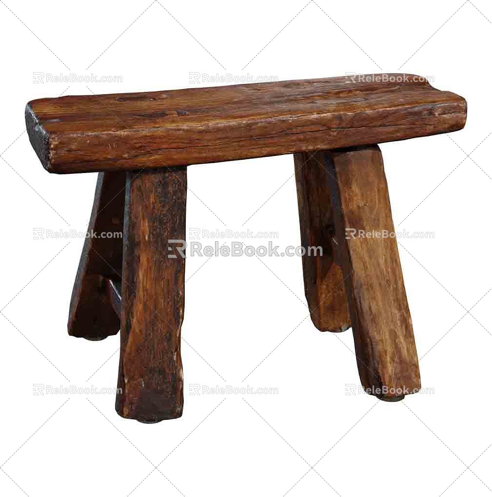 Bench Stool Chair Wooden Stool Wooden Chair Solid Wood Furniture Log Stool 3d model