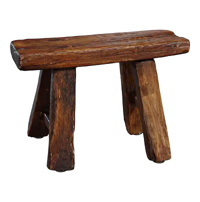 Natural Solid Wood Stool With Rustic Style Natural Grain And Sturdy Legs 3d model