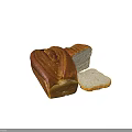 Golden Brown Bread Loaf And Sliced Pieces With White Interior On Black Background