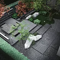 Modern Courtyard Garden 3d model