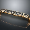 Ornate Golden Metal Furniture Handle With Intricate Carved Floral Patterns And Shiny Surface