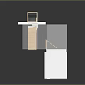 Modern Staircase Architectural Model With Wooden Steps White Railings And Landing