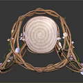 Delicate Metal Frame Decorative Household Item With Butterfly Accents And Hanging Beads