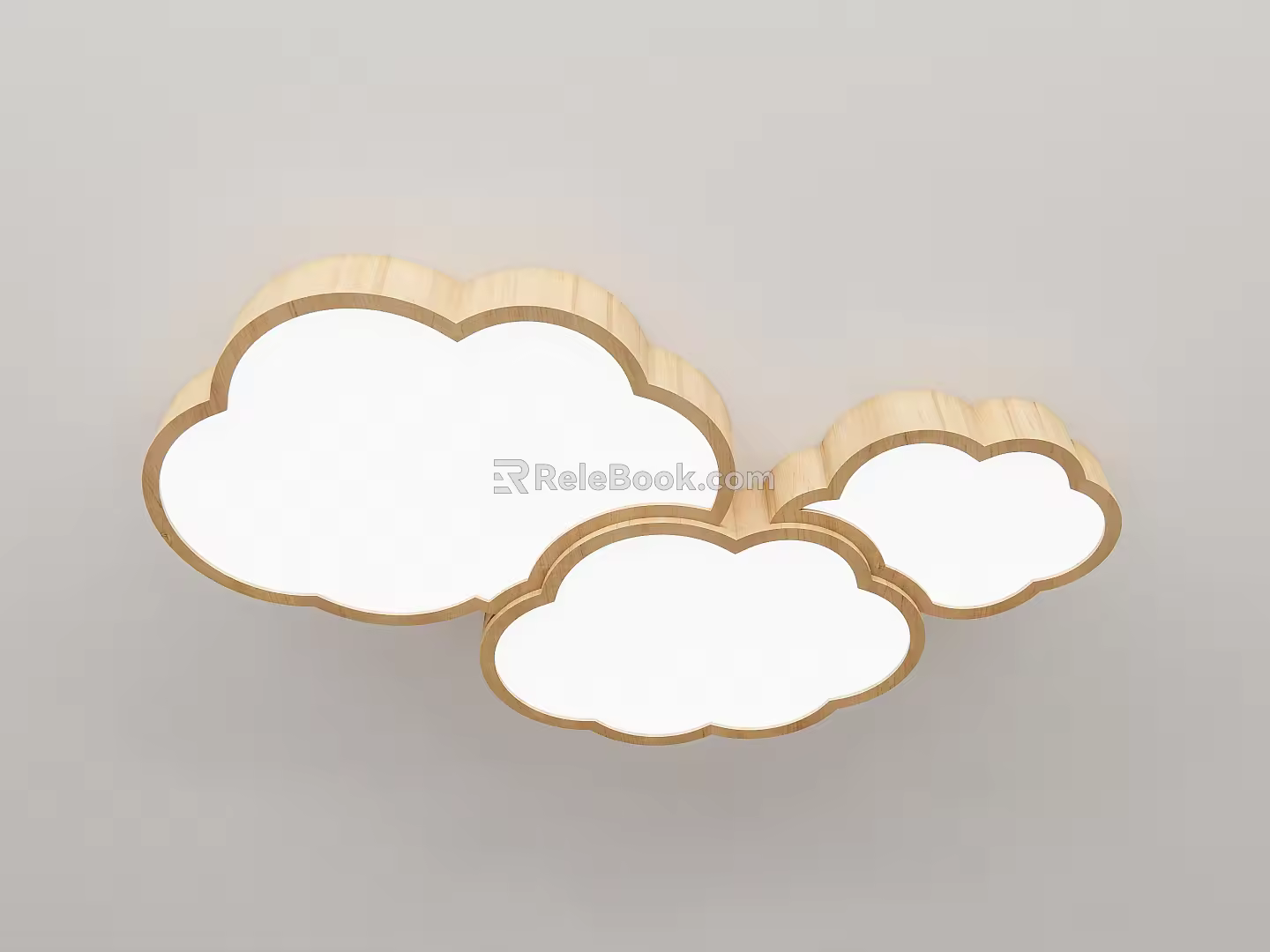 Quiet ceiling lamp cloud ceiling lamp cream log living room lamp 3d model