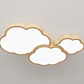 Quiet ceiling lamp cloud ceiling lamp cream log living room lamp 3d model