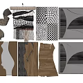 Modern Luxury Wall Art With Various Materials Geometric Patterns And Wooden Textures 3d model
