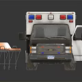 White And Black Police Toy Car With Red Blue Emergency Lights And Logo