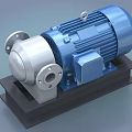 Industrial Motor Pump Unit With Blue Motor Silver Body And Black Base