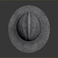 Medieval Metal Helmet With Broad Brim And Riveted Vintage Armor Design