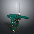 Green Robotic Creature With Legged Structure Antennas And Sensor Parts