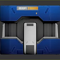 Blue Futuristic Overwatch Storage Device With Geometric Design And Gray Accents