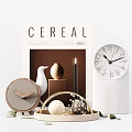 Stylish Decorative Ornament Set With White Bird Clay Pot Candle Decorative Balls And Metal Tray