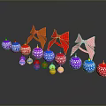 Vibrant Colorful Holiday Decorations With Origami Shapes And Decorative Balls