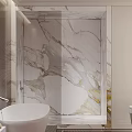 Modern Elegant Bathroom Interior With Toilet Vanity And Bathtub