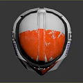 Futuristic Red And White Helmet Design With Shiny Surface Faceplate And Bottom Vents