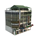 Old Multi Story Building Exterior With Chinese Signs Windows And Shop Entrance