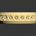 Elegant Golden Bracelet with Intricate Engraved Patterns and Shiny Textured Surface 3d model