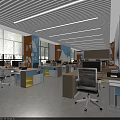 Modern Public Office Space With Open Workstations Ergonomic Chairs Computers And Natural Light